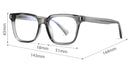 Kachawoo anti blue light glasses TR90 acetate men square glasses frame for women trend Koren style unisex transparent grey