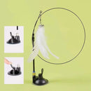 New Cat Toy Feather Stick Interactive Toy Super Suction Kitten Toy Cup Removable 2 Feather Replacement Cat Accessories