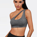 One-shoulder Sports Underwear Fitness Yoga Quick-drying Shock-proof Vest Running Bra for Women