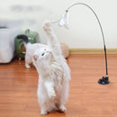 New Cat Toy Feather Stick Interactive Toy Super Suction Kitten Toy Cup Removable 2 Feather Replacement Cat Accessories