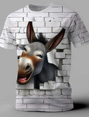 Men's Animal Funny T Shirt Short Sleeve T shirt 3D Print O-Neck Shirts Exaggerated Designer Party Summer Casual Clothing Apparel
