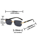 Rimless Sunglasses Rectangle Fashion Popular Women Men Shades Small Square Sun Glasses For Female Male Summer Traveling Oculos
