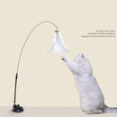 New Cat Toy Feather Stick Interactive Toy Super Suction Kitten Toy Cup Removable 2 Feather Replacement Cat Accessories