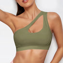 One-shoulder Sports Underwear Fitness Yoga Quick-drying Shock-proof Vest Running Bra for Women