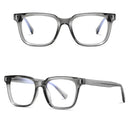 Kachawoo anti blue light glasses TR90 acetate men square glasses frame for women trend Koren style unisex transparent grey