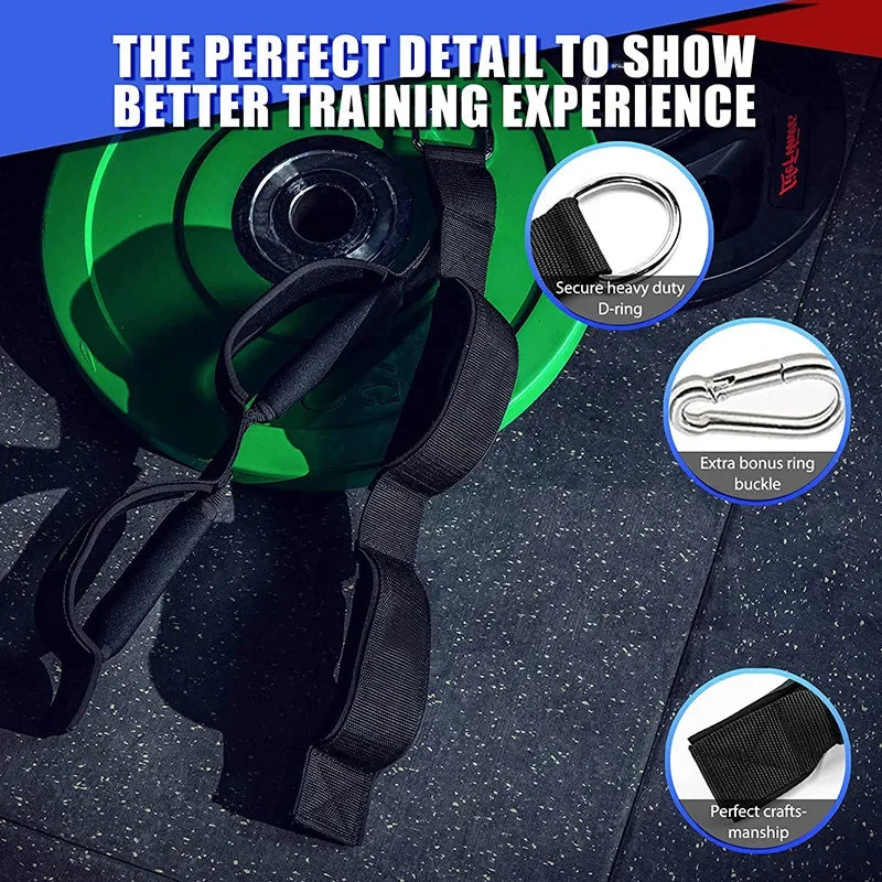 Tricep Pull Down Rope Cable Attachment With 2 Sets Of Handles Neoprene Pads For Home Gym Workout