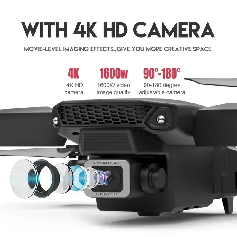 New E88 Pro Wifi Fpv Drone With Hd 4K 1080P Wide Angle Camera Height Control Rc Foldable Quadcopter Helicopter Toy For Gift