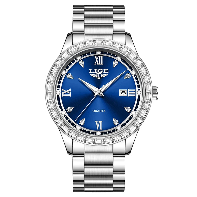 LIGE 2025 New Men Watch Stainless Steel Business Luxury Waterproof Luminous Date Quartz Wristwatches For Men Relogios Masculino