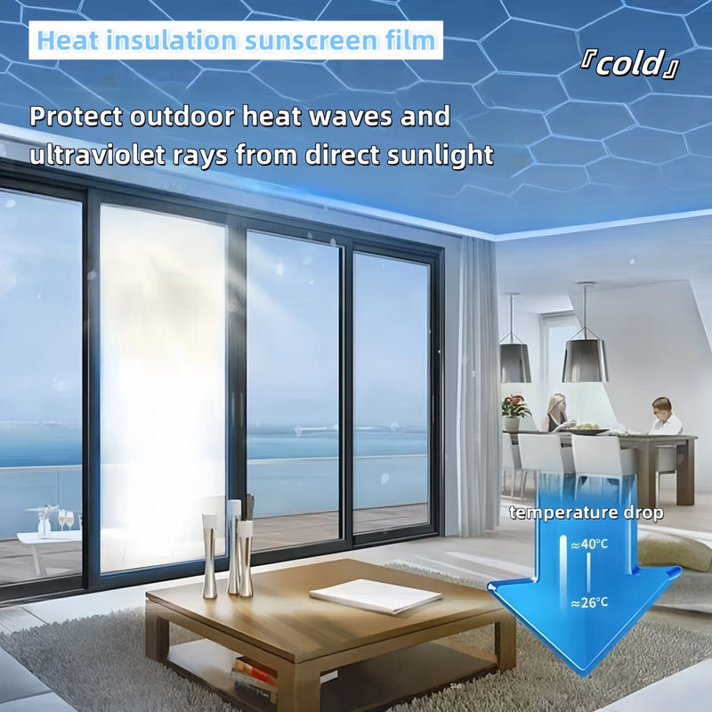 One-Way Perspective Window Film Household Insulating Glass Film 99% Uv for Windows, Balcony, Privacy Protection Mirror Reflective Glass Sticker
