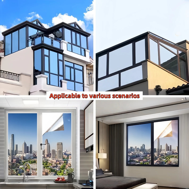 One-Way Perspective Window Film Household Insulating Glass Film 99% Uv for Windows, Balcony, Privacy Protection Mirror Reflective Glass Sticker