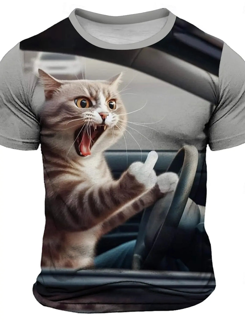 Men's Animal Funny T Shirt Short Sleeve T shirt 3D Print O-Neck Shirts Exaggerated Designer Party Summer Casual Clothing Apparel