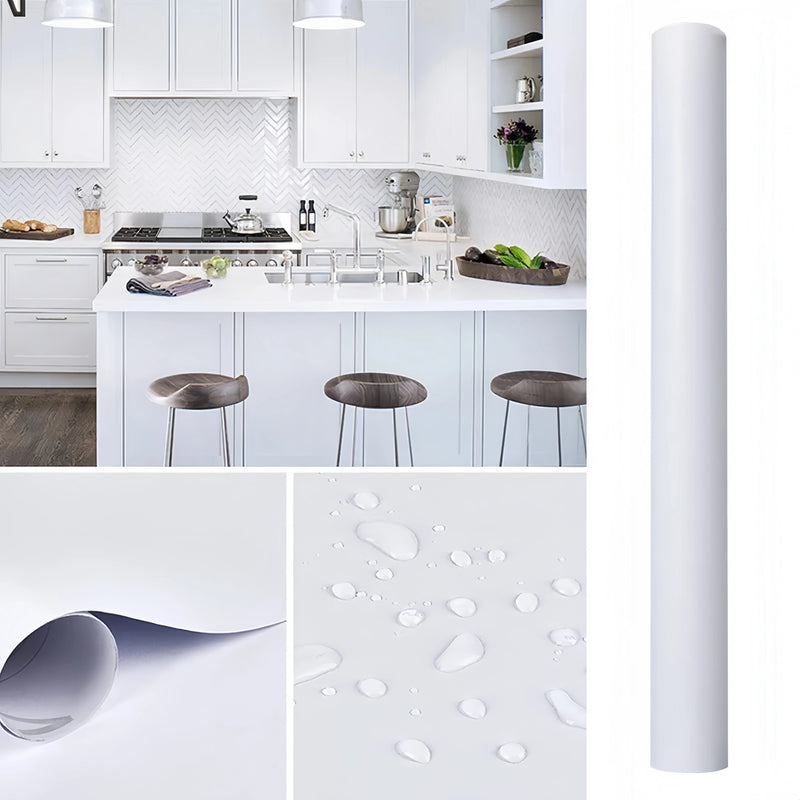 White Self-adhesive Wall Wallpaper Self Adhesive Autohesion Wallpapers Home Decor High Temperature Resistance Waterproof Sticker