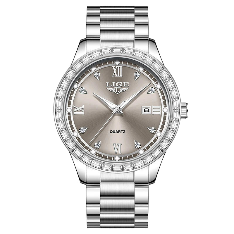 LIGE 2025 New Men Watch Stainless Steel Business Luxury Waterproof Luminous Date Quartz Wristwatches For Men Relogios Masculino