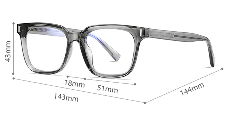 Kachawoo anti blue light glasses TR90 acetate men square glasses frame for women trend Koren style unisex transparent grey