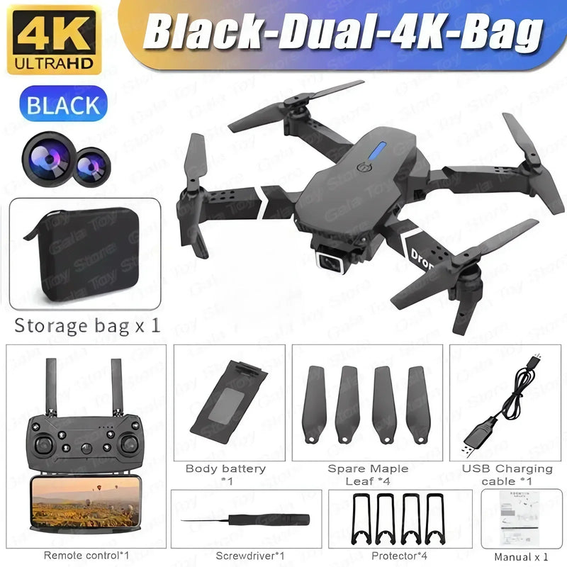 New E88 Pro Wifi Fpv Drone With Hd 4K 1080P Wide Angle Camera Height Control Rc Foldable Quadcopter Helicopter Toy For Gift