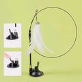 New Cat Toy Feather Stick Interactive Toy Super Suction Kitten Toy Cup Removable 2 Feather Replacement Cat Accessories