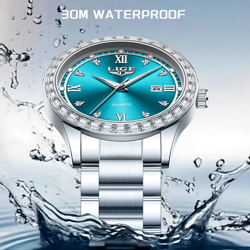 LIGE 2025 New Men Watch Stainless Steel Business Luxury Waterproof Luminous Date Quartz Wristwatches For Men Relogios Masculino