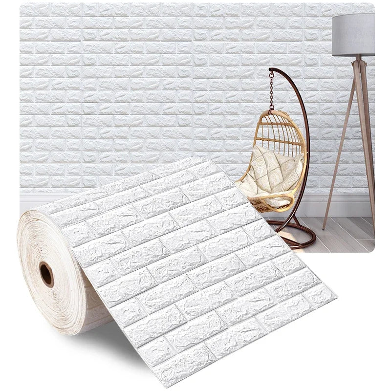 70cmx2m Meter Foam 3D Wall Stickers Self Adhesive Panel Home Decor Living Room Bedroom House Decoration Bathroom Brick Wallpaper