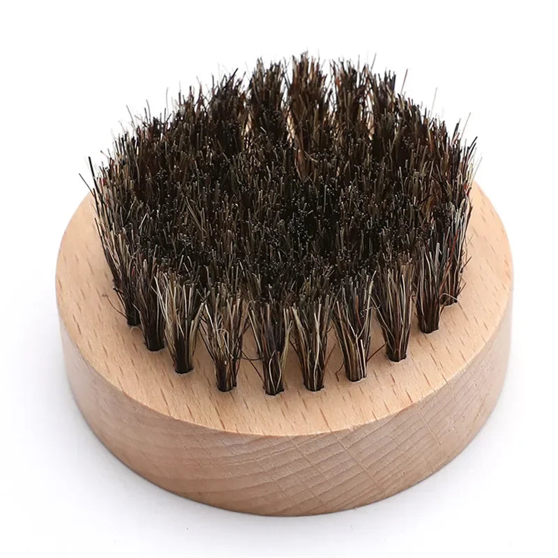 Wooden Hair Beard Brush For Men Natural Wood Comb Boar Bristle Mustache Brush Travel Men's Waves Brush Gifts Birthday Beard Care