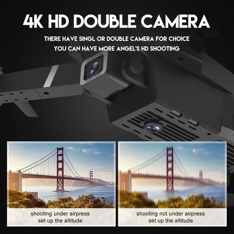 New E88 Pro Wifi Fpv Drone With Hd 4K 1080P Wide Angle Camera Height Control Rc Foldable Quadcopter Helicopter Toy For Gift