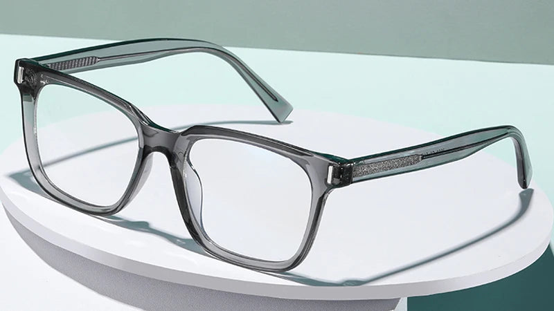Kachawoo anti blue light glasses TR90 acetate men square glasses frame for women trend Koren style unisex transparent grey