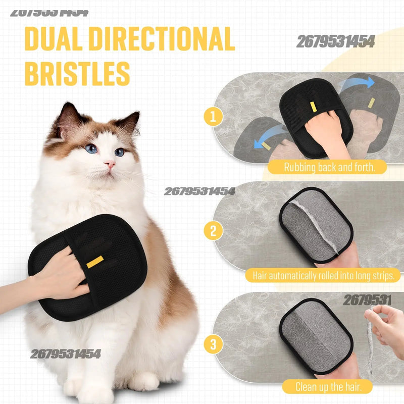 Animal Hair Remover Glove Pet Anti-static Removal Household Sofa Clothes Brush Double-sided Adhesive Hair Cat and Dog Hair Care