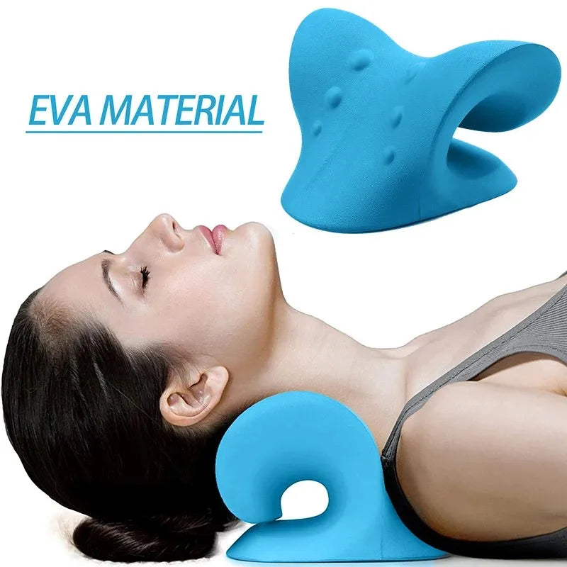 Neck Shoulder Stretcher Relaxer Cervical Chiropractic Traction Device Massage Pillow for Pain Relief Cervical Spine Alignment