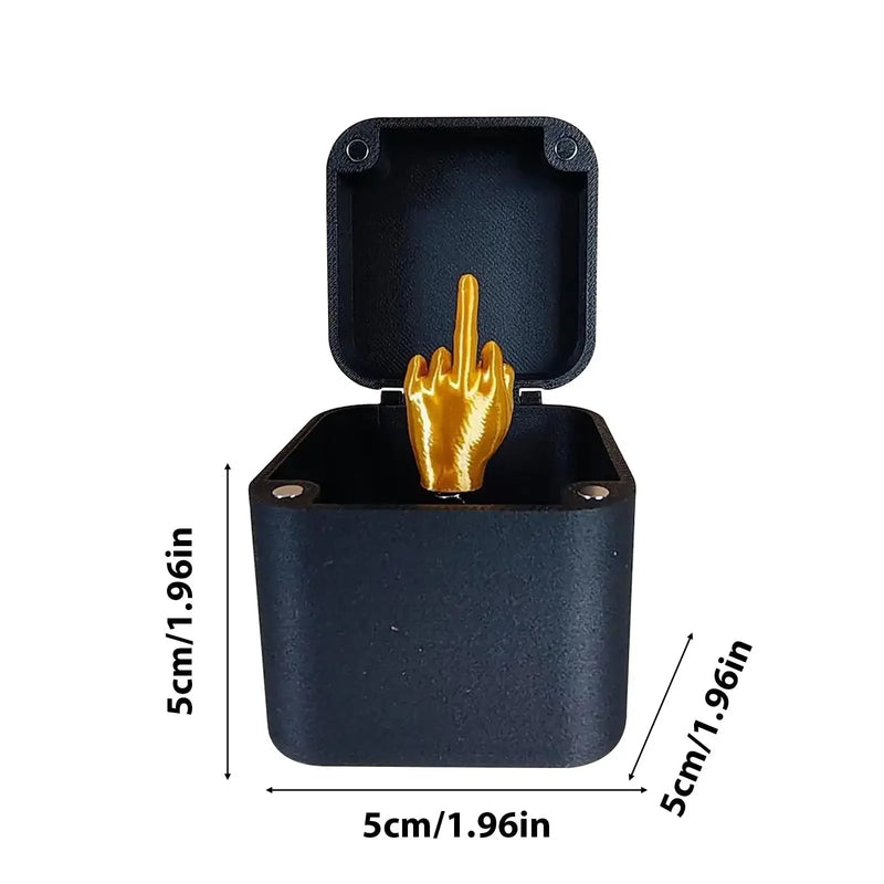 Fun Gag Birthday Gift Accessories Desk Decoration Surprise Gift Box Toys Middle Finger in the Box Supplies Crafts Decor figurine