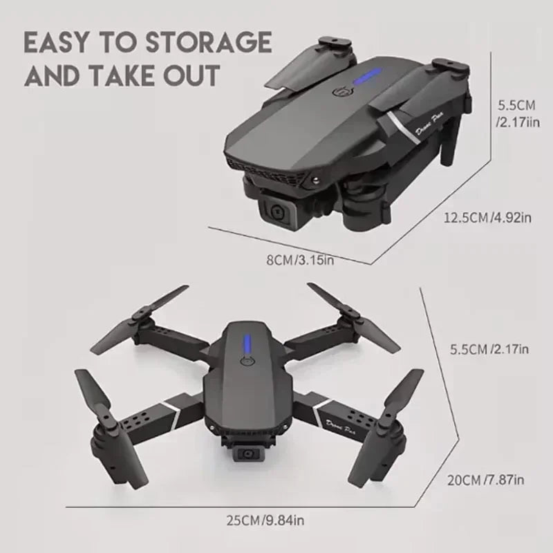 New E88 Pro Wifi Fpv Drone With Hd 4K 1080P Wide Angle Camera Height Control Rc Foldable Quadcopter Helicopter Toy For Gift