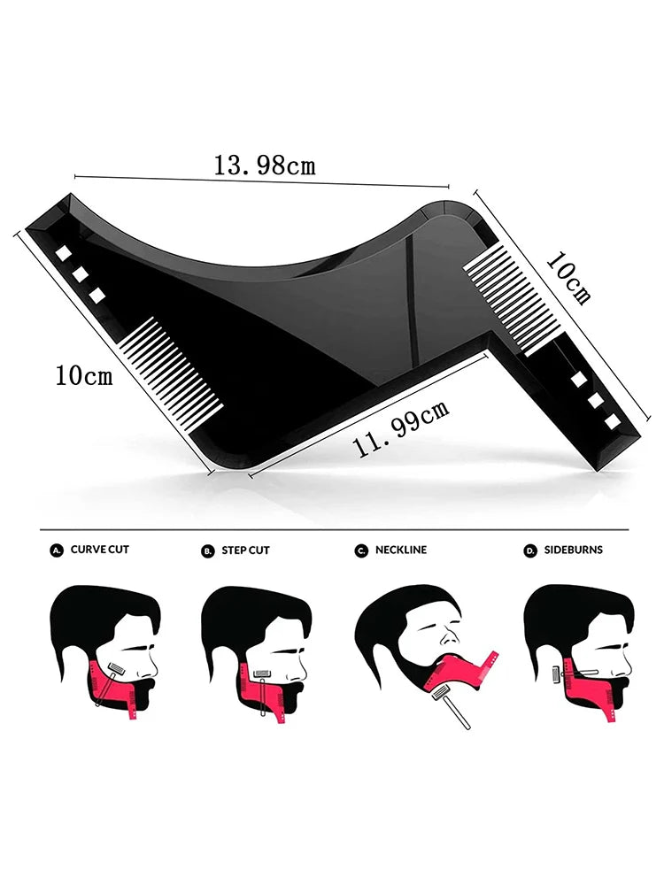 Beard Comb Styling Comb Styling Template Tool Men's All-In-One Tool Beard Styling Tool Shaving And Hair Removal Products