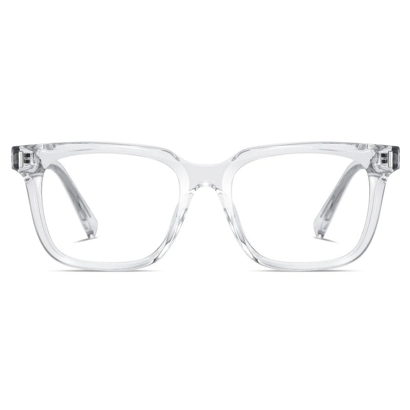 Kachawoo anti blue light glasses TR90 acetate men square glasses frame for women trend Koren style unisex transparent grey