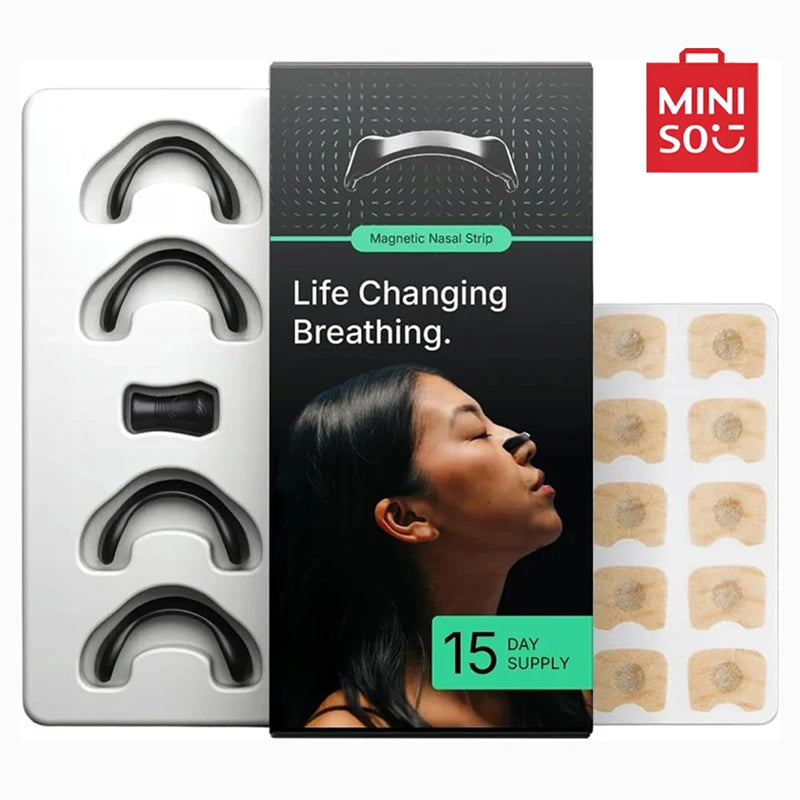 MINISO Sport Nasal Strips Magnetic Nasal Breathing Dilator Kits Increase Air Intake Sleeping Nose Breathe Strips Nasal Dilators