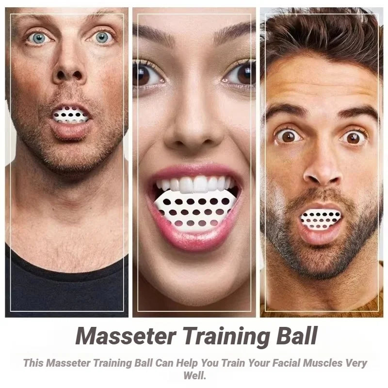 1/2Pcs Large Jaw Exerciser Fitness Jawline Muscle Training Double Chin Reducer Neck Face Slimming Mouth Jawliner Silicone Chew