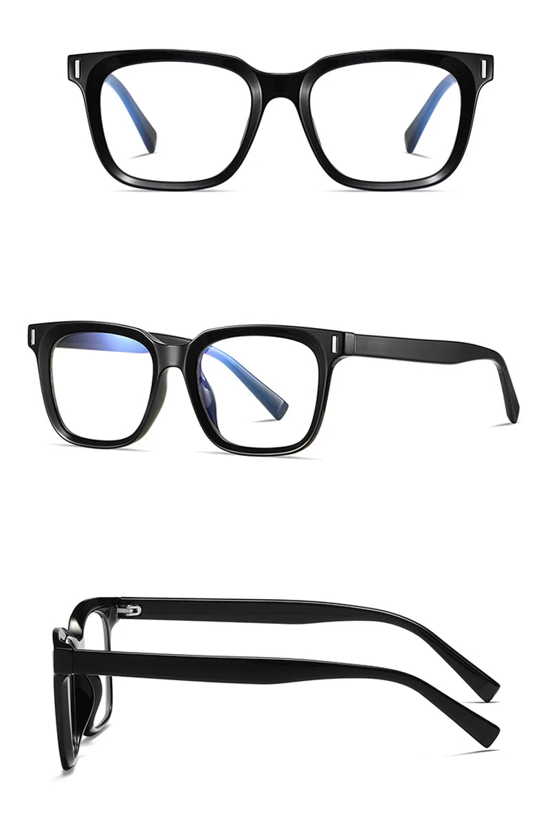 Kachawoo anti blue light glasses TR90 acetate men square glasses frame for women trend Koren style unisex transparent grey