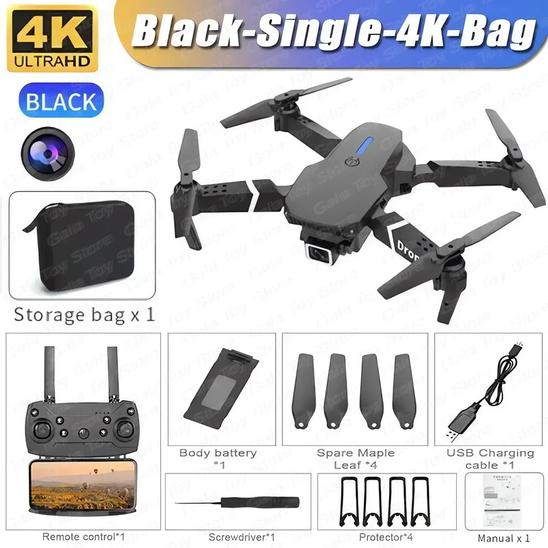 New E88 Pro Wifi Fpv Drone With Hd 4K 1080P Wide Angle Camera Height Control Rc Foldable Quadcopter Helicopter Toy For Gift
