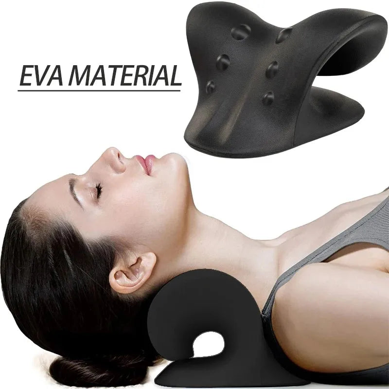 Neck Shoulder Stretcher Relaxer Cervical Chiropractic Traction Device Massage Pillow for Pain Relief Cervical Spine Alignment