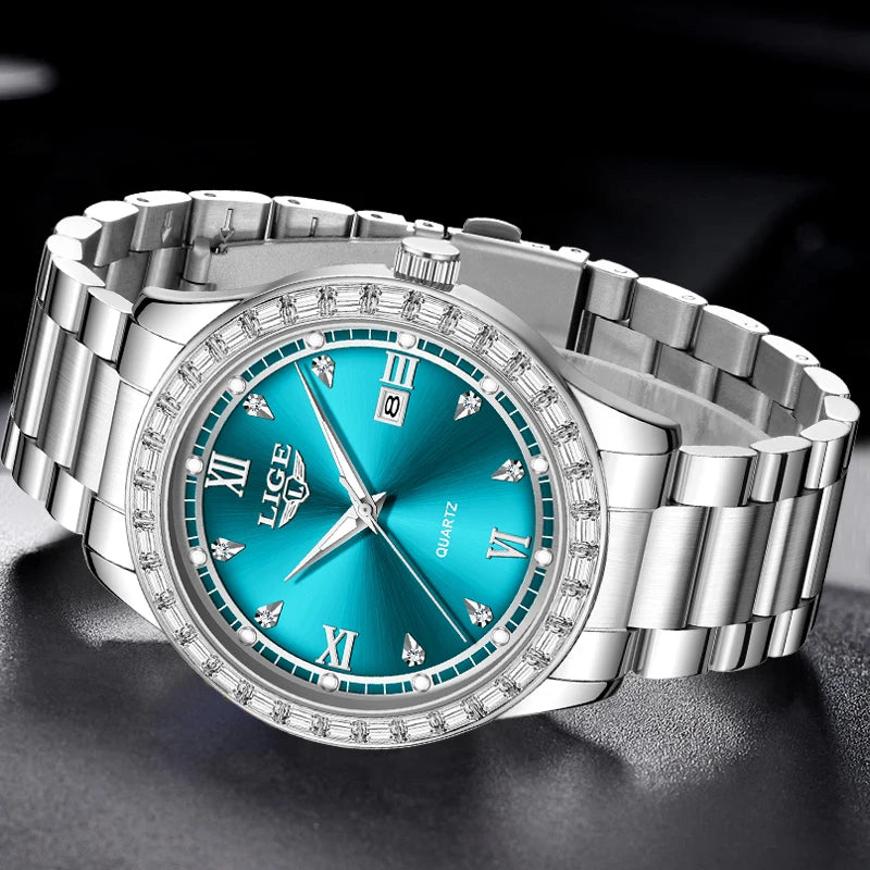 LIGE 2025 New Men Watch Stainless Steel Business Luxury Waterproof Luminous Date Quartz Wristwatches For Men Relogios Masculino