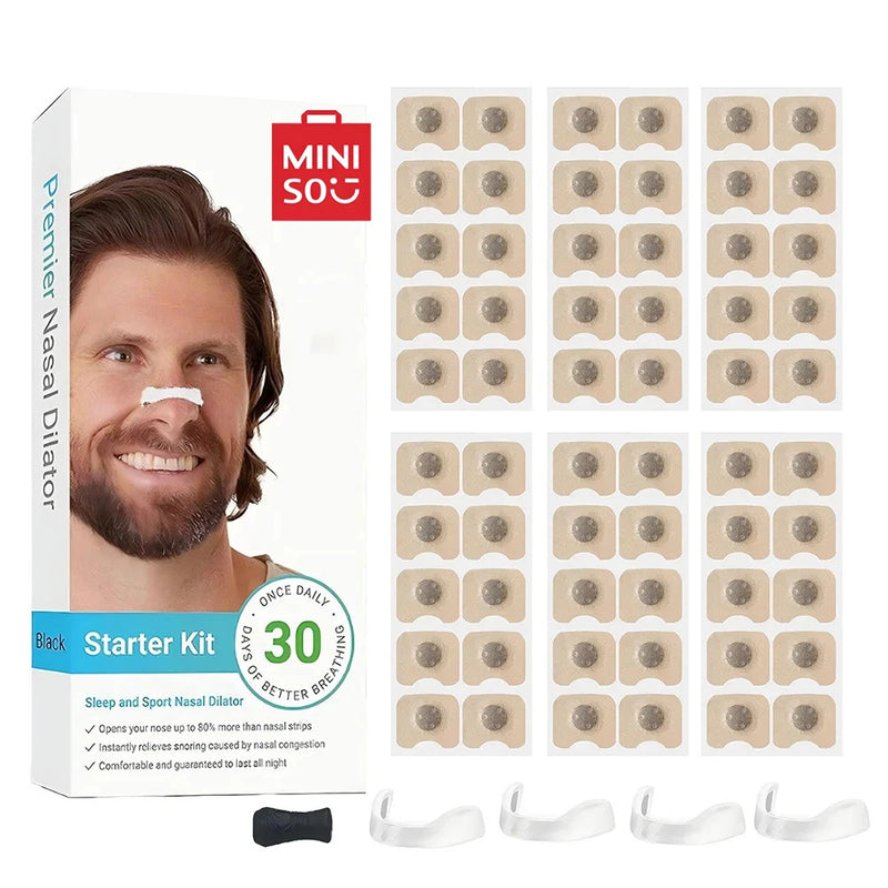MINISO Sport Nasal Strips Magnetic Nasal Breathing Dilator Kits Increase Air Intake Sleeping Nose Breathe Strips Nasal Dilators