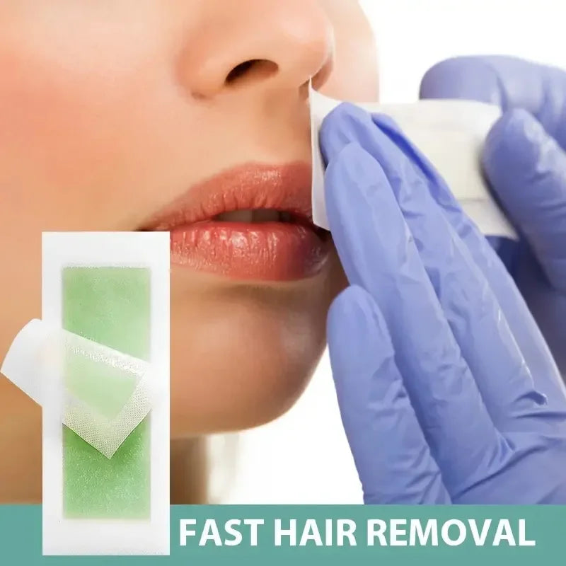 Facial Wax Strips, Facial Hair Removal, Quick and Painless Hair Removal Kit Double Sides Strips