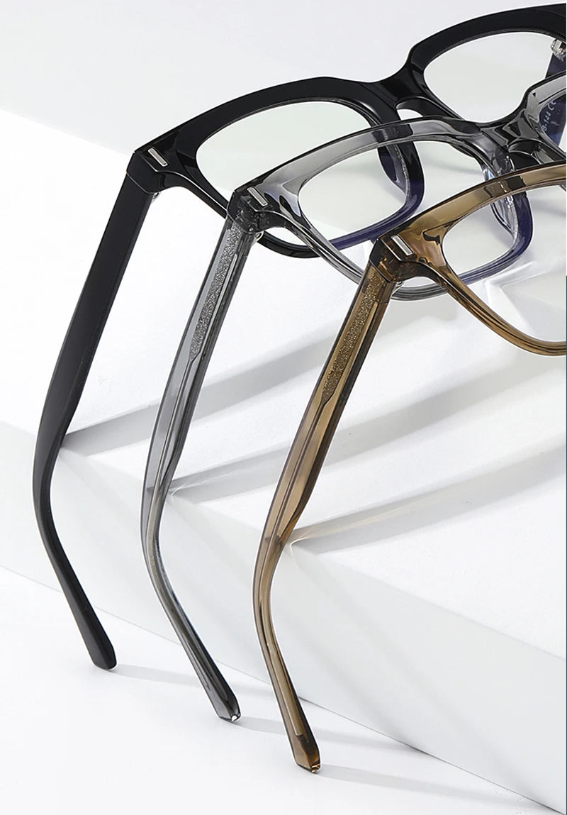 Kachawoo anti blue light glasses TR90 acetate men square glasses frame for women trend Koren style unisex transparent grey