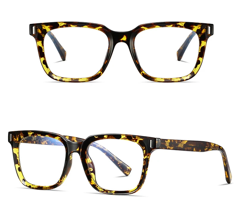 Kachawoo anti blue light glasses TR90 acetate men square glasses frame for women trend Koren style unisex transparent grey