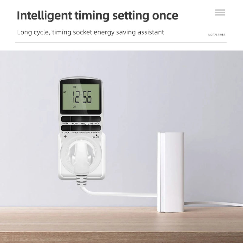 Digital Timer Switch EU Programmable Electronic Timing Socket US UK FR AU Plug Outlet Kitchen Appliance Time Control Day/Hour